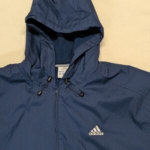 Adidas Men's Blue Hooded Jacket